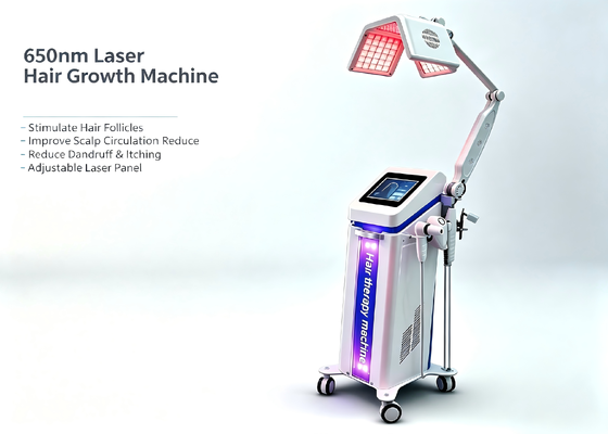 LLLT Hair Regrowth Low Level Laser Therapy Red Light 6 IN 1 650nm Diode Laser Hair Growth Machine Scalp Care Therapy Anti Hair Loss Equipment