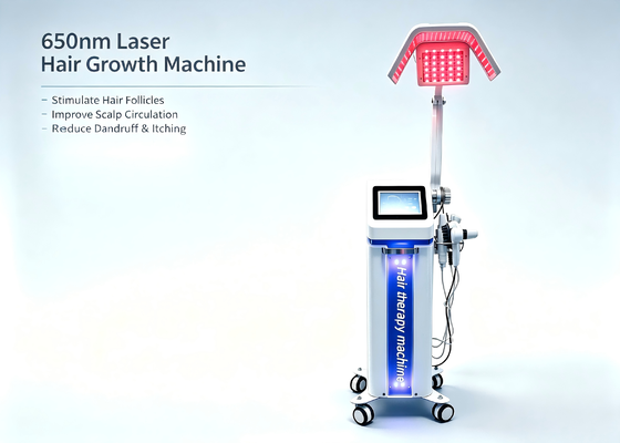 Multi Functional Laser Hair Regrowth  Beauty Machine Combining Hair Detection Laser Growth High Frequency Therapy and BIO Scalp Massage in One Device