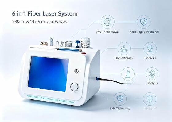 6 In1 980nm Fiber Laser 1470nm Dual Waves Laser Lipolysis Vascular Treatment Skin Rejuvenation Device Oem Odm Factory Supply